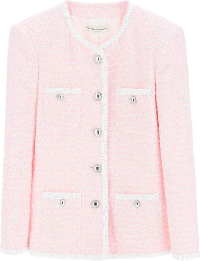 Womens Pink Tweed Jacket