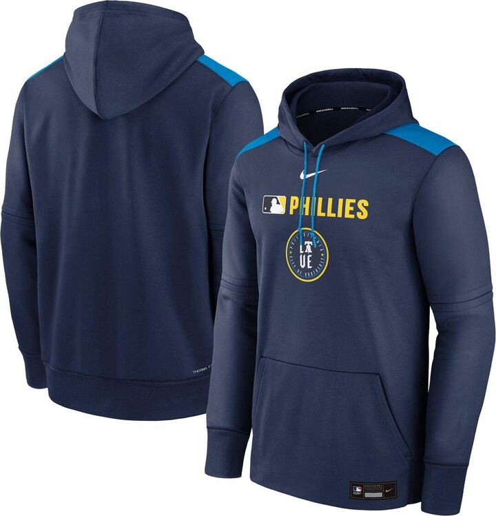 Nike Men's Navy Philadelphia Phillies Authentic Collection City Connect Therma Pullover Hoodie