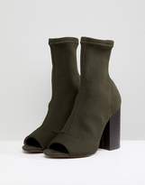 Thumbnail for your product : ASOS Design Even Knit Peep Toe Heeled Boots