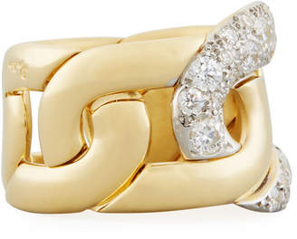 Pomellato Tango Diamond Link Ring in 18K Gold, Size 53