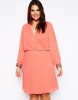 Thumbnail for your product : ASOS Curve CURVE Dress With Embellished Cuff - Coral