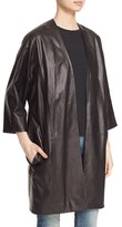Thumbnail for your product : Vince Women's Lambskin Leather Open Front Coat