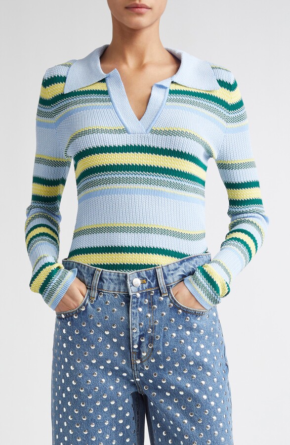 Monse Stripe Jacquard Polo