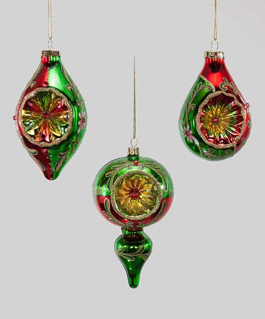 Green & Gold Traditional Reflector Ornament Set of 12 ShopStyle