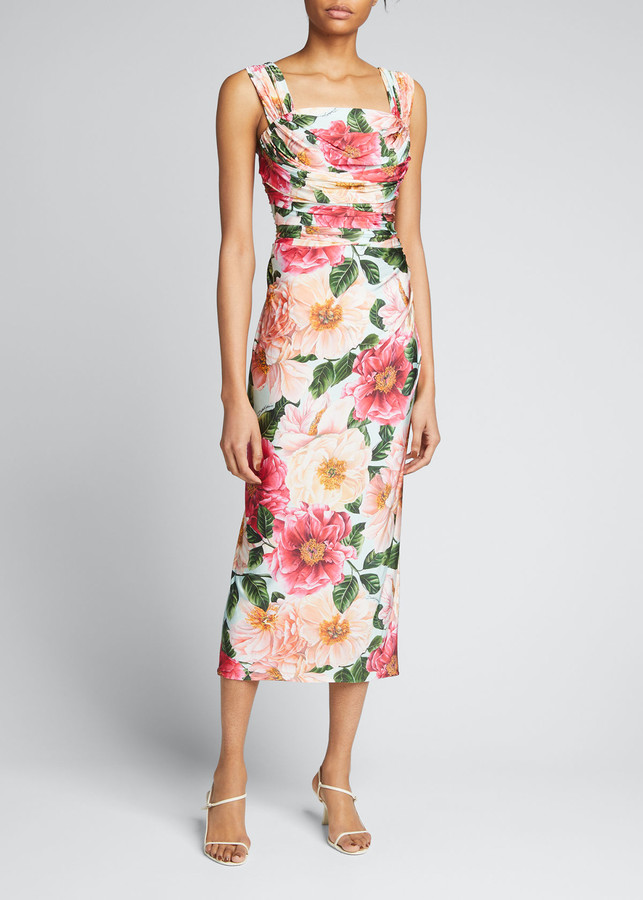 dolce gabbana floral midi dress