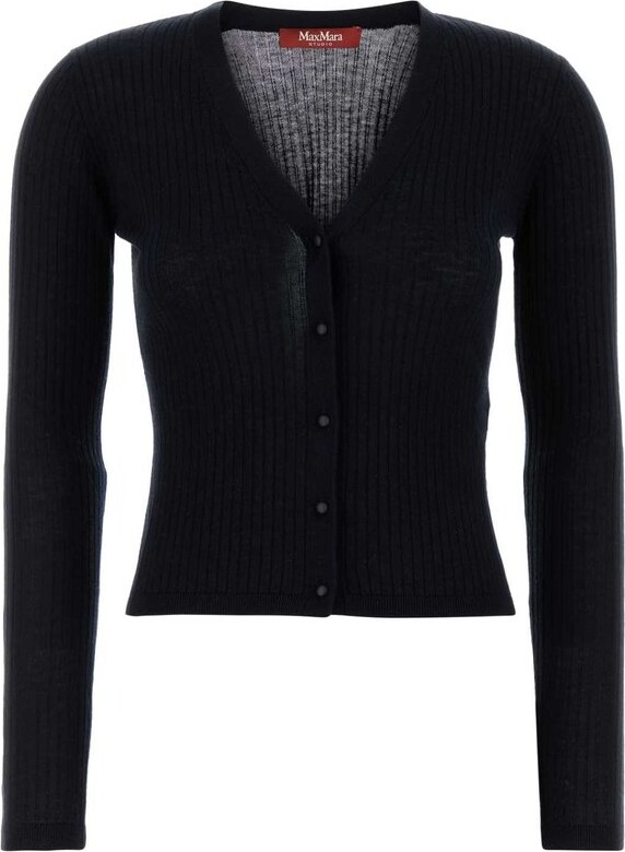 Studio Max Mara Potus Button-Up V-Neck Cardigan