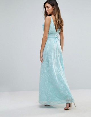 Jarlo Wrap Front Maxi Dress With Ruffle Detail