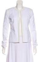Thumbnail for your product : L'Agence Leather-Trimmed Textured Jacket