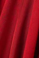 Thumbnail for your product : Victoria Beckham Cutout Draped Stretch-knit Turtleneck Midi Dress - Crimson
