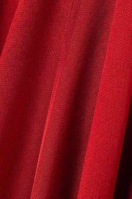 Victoria Beckham Cutout Draped Stretch-knit Turtleneck Midi Dress - Crimson