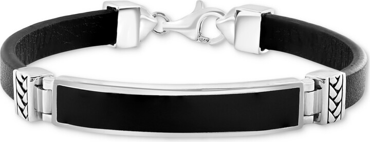 Effy Men's Lapis & Blue Leather Bracelet in Sterling Silver (Also in Onyx & Malachite)