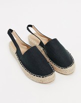 Thumbnail for your product : Truffle Collection slingback woven espadrilles in black