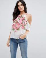 Thumbnail for your product : AX Paris Frill Sleeve Floral Cami Top