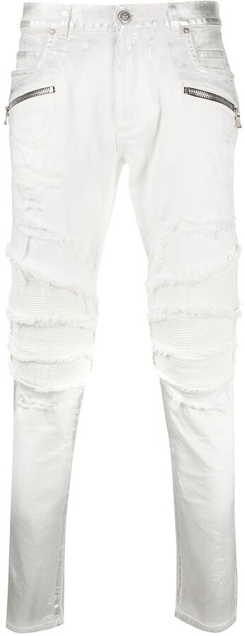 white knee ripped jeans mens