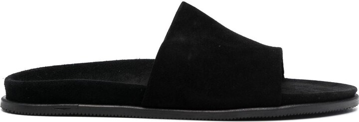 Comfy open toe leather slippers - Palm Angels - Men