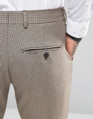 Selected Skinny Dogtooth Wedding Suit Pants With Stretch