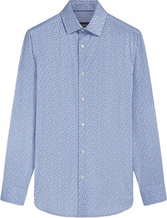 Bugatchi Uomo Men's James Long Sleeve Shirt In Air Blue Dots