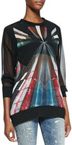 Thumbnail for your product : IRO Long-Sleeve Sheer Graphic-Print Top