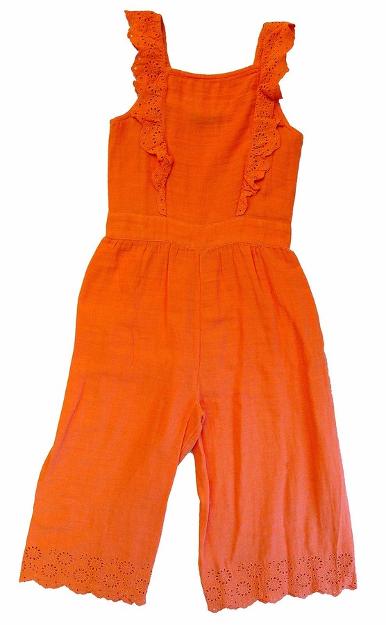 Get Wivvit Girls Lace Frill Detail All in One Sleeveless Cotton