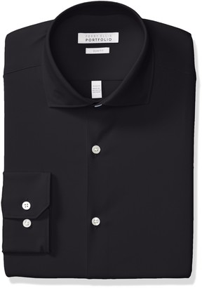 Perry Ellis Men's Non-Iron Tech Slim Fit Comfort Collar Dress Shirt