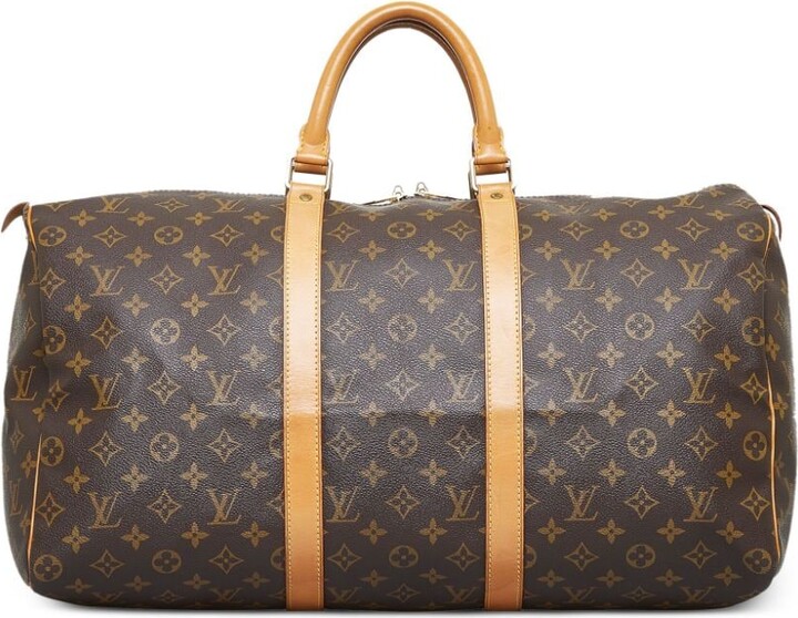 Brown pre-owned Louis Vuitton vintage 1998 monogram keepall Bandouliere 50 travel  bag