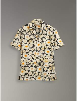 Burberry Short-sleeve Daisy Print Cotton Utility Shirt