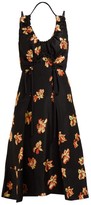 Proenza Schouler - Floral Fil-coupÃ© Leopard-jacquard Midi Dress - Black Multi