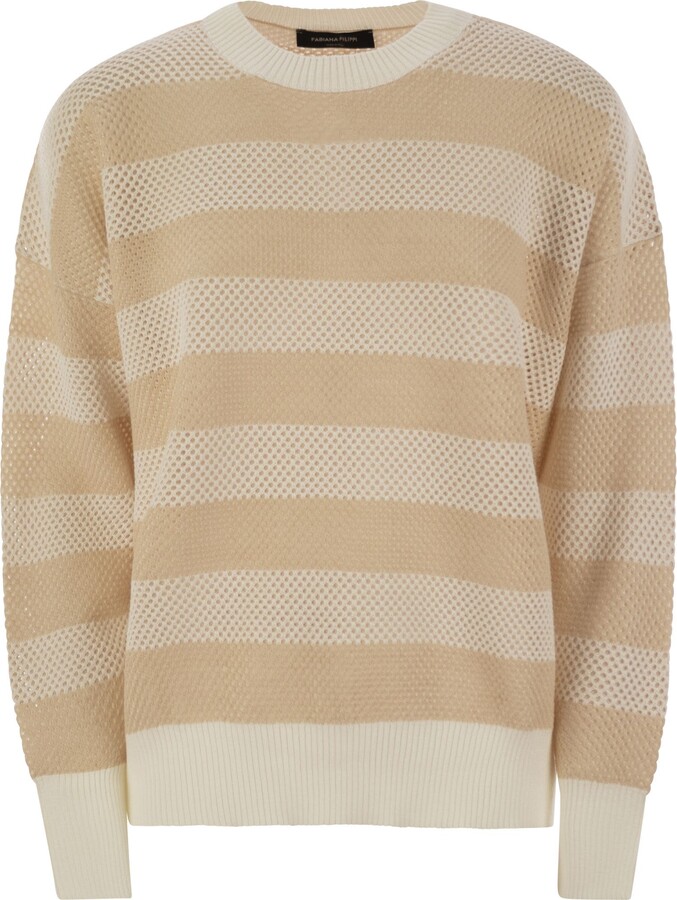 Fabiana Filippi Crew-neck Sweater In Wool And Cotton