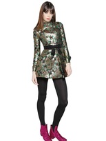 Thumbnail for your product : Saint Laurent Lurex Leaf Brocade Dress