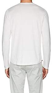 Loro Piana Men's Silk-Cotton Long-Sleeve T-Shirt - White