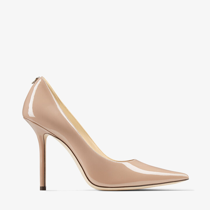 Jimmy Choo Ballet Pink Patent Leather Pointed Pumps With Jc Emblem