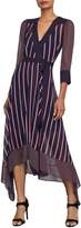 Thumbnail for your product : BCBGMAXAZRIA Valet Stripe Asymmetric Wrap Maxi Dress