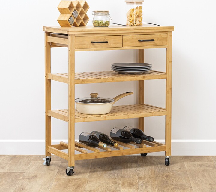 Dunelm Linha Bamboo Kitchen Trolley Brown ShopStyle