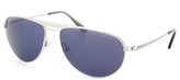 Thumbnail for your product : Tom Ford TF207 William 17V Silver Metal Aviator Sunglasses Dark Blue Lens