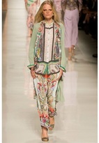 Thumbnail for your product : Etro Printed Silk Lapel Viscose Twill Coat