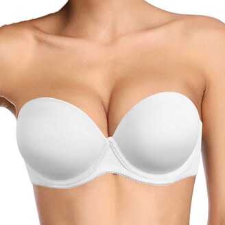 YANDW Strapless Bra with Clear Straps and Back Heavily Padded Push