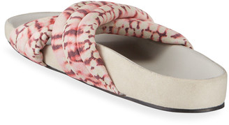 Isabel Marant Holden Tie-Dye Crisscross Slide Sandals