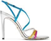 Thumbnail for your product : Gucci Braided Metallic Leather Slingback Sandals - Blue