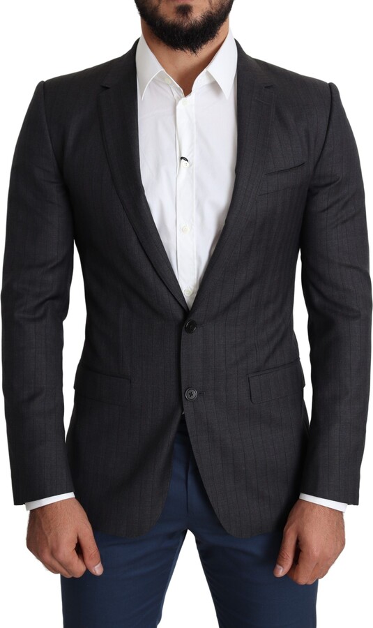 Dolce & Gabbana Black Wool Single Breasted Coat MARTINI Men's Blazer