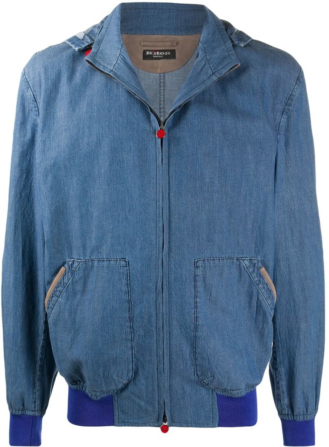 denim zip shirt mens