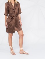Thumbnail for your product : Nanushka Wrap-Style Silk Shirt-Dress