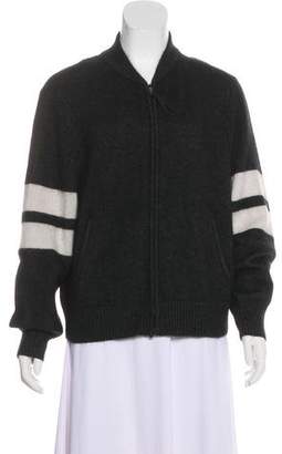 360 Cashmere Wool-Blend Zip-Up Cardigan