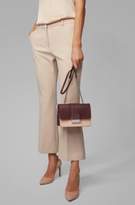 Thumbnail for your product : BOSS Crossbody bag in grained Italian leather with chain detail