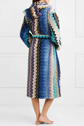 Missoni Home Hooded Cotton-terry Robe - Blue