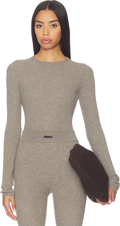 Essentials Waffle Long Sleeve Top