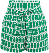 Thumbnail for your product : Claudie Pierlot Belted Embroidered Cotton Shorts