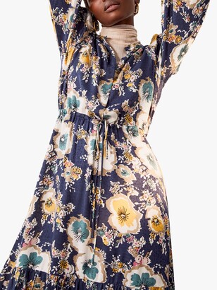 Jigsaw Vintage Floral Dress, Navy