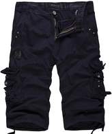 Thumbnail for your product : WSLCN Men's Casual Combat Cargo Shorts Vintage Cotton Baggy Shorts Loose Relaxed Summer Retro Shorts Multi Pockets Waist 34"