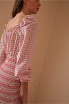 Thumbnail for your product : The Fifth IRIS CHECK LONG SLEEVE DRESS peach w white