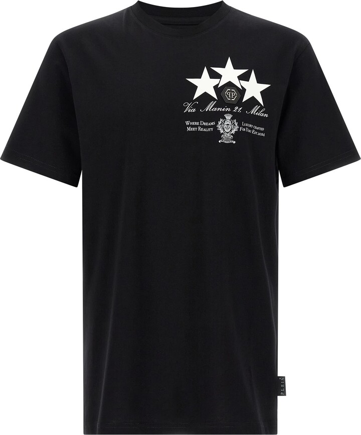 Philipp Plein Print And Patch T-shirt